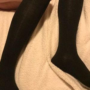 Womens Knee High Socks Soft Black All Natural